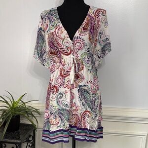 Ralph Lauren Multicolor Paisley Lightweight Flowing Dress Cover Up S